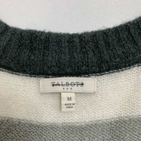 Talbots Soft Striped V Neck Sweater Womens M Medium Slouchy Acrylic Pullover - Picture 7 of 11